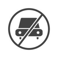 No Parking Glyph Black Icon vector