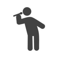 Man Singing Glyph Black Icon vector