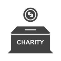 Charity Box Glyph Black Icon vector