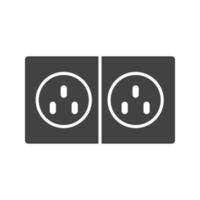 Electric Plugs Glyph Black Icon vector