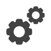 Settings Gears Glyph Black Icon vector