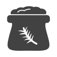 Flour Bag Glyph Black Icon vector