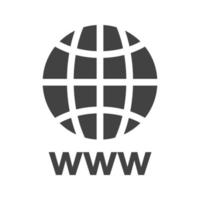 World Wide Web Glyph Black Icon vector