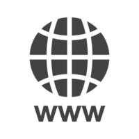 icono de glifo negro de world wide web vector