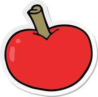 sticker of a cartoon apple vector