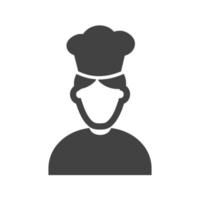 Chef Male Glyph Black Icon vector