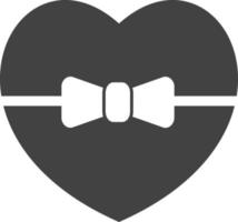 icono negro de glifo de regalo en forma de corazón vector