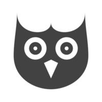 Owl Face Glyph Black Icon vector