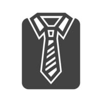icono negro de glifo de camisa y corbata vector