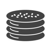 Pancakes Glyph Black Icon vector