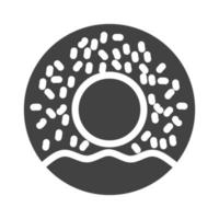 Doughnut Glyph Black Icon vector