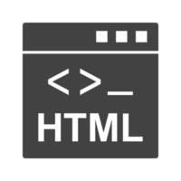 HTML Glyph Black Icon vector