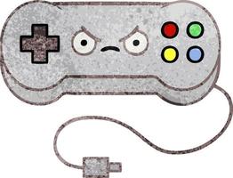 retro grunge texture cartoon game controller vector