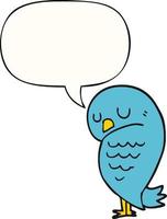 cartoon bird and speech bubble vector