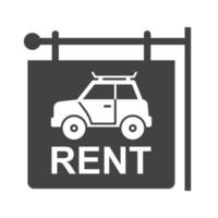 Rent a Car Glyph Black Icon vector