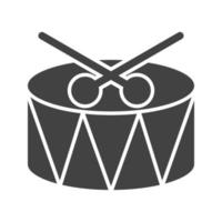 Drum Glyph Black Icon vector