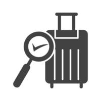 Find Luggage Glyph Black Icon vector