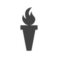 Torch Glyph Black Icon vector