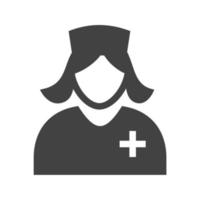 Nurse Glyph Black Icon vector