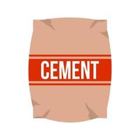 Cement Bag Flat Multicolor Icon vector