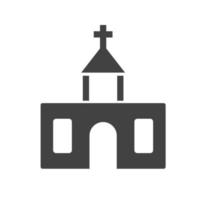 iglesia glifo icono negro vector