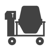 Cement Mixing Glyph Black Icon vector