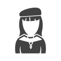 Painter Girl Glyph Black Icon vector