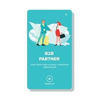 B2b Partner Handshake Deal Businessman Vector Illustration