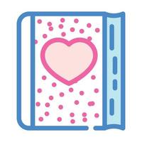 fluffy diary with heart color icon vector illustration