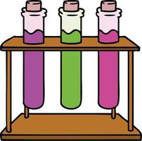 cartoon doodle of a science test tube vector
