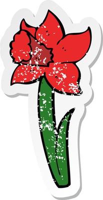 retro distressed sticker of a cartoon flower