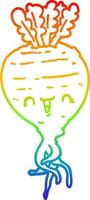 rainbow gradient line drawing cartoon turnip vector