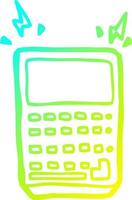 cold gradient line drawing cartoon calculator vector