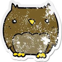 distressed sticker of a cute cartoon owl vector