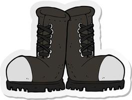 sticker of a cartoon steel toe cap boots vector