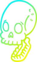 cold gradient line drawing cartoon skull vector