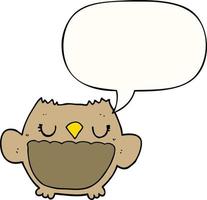 cartoon owl and speech bubble vector