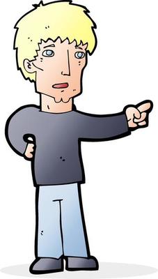 cartoon pointing man