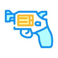 Ilustración de vector de icono de color de pistola de revólver