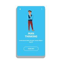 Man Thinking About Business Or Problem Vector