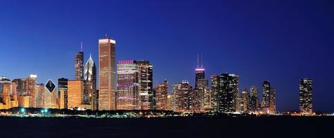 Chicago night panorama photo