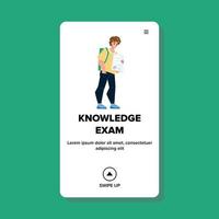 Successful Knowledge Exam Young Student Vector