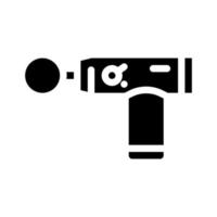 pistola de masaje de percusión icono de glifo ilustración vectorial vector