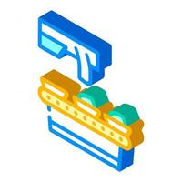 food conveyor isometric icon vector illustration