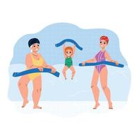 Aqua Aerobics Exercise Make Family Together Vector