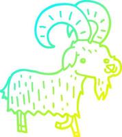 cold gradient line drawing cartoon goat vector