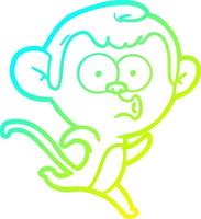 cold gradient line drawing cartoon surprised monkey vector