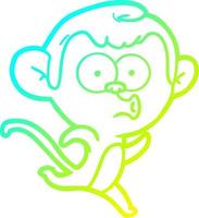 cold gradient line drawing cartoon surprised monkey vector