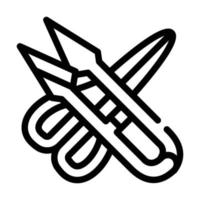 different scissors line icon vector black illustration