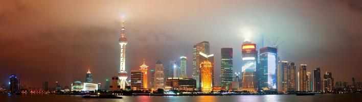 Shanghai skyline at night photo